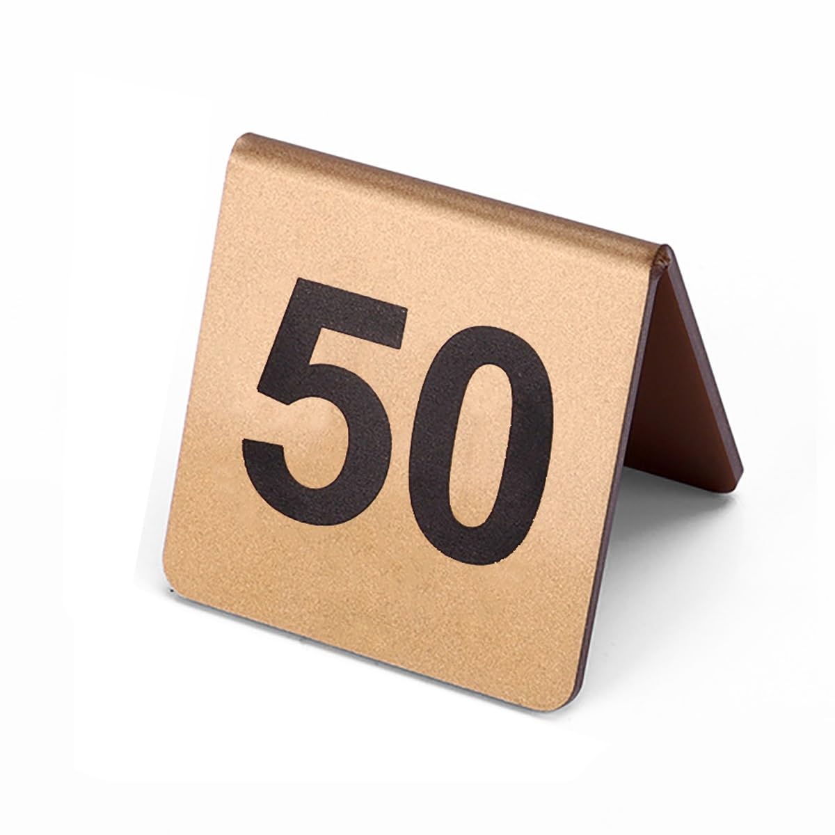 MYUYEE Place Cards,Table Numbers 1-10 Restaurant,Acrylic Gold Tent Style 1-10/25/50 Restaurant Number Plate Reserved Seating Plate, Wedding Birthday Marriage Party Supplies(Onecolor-1 To 50)