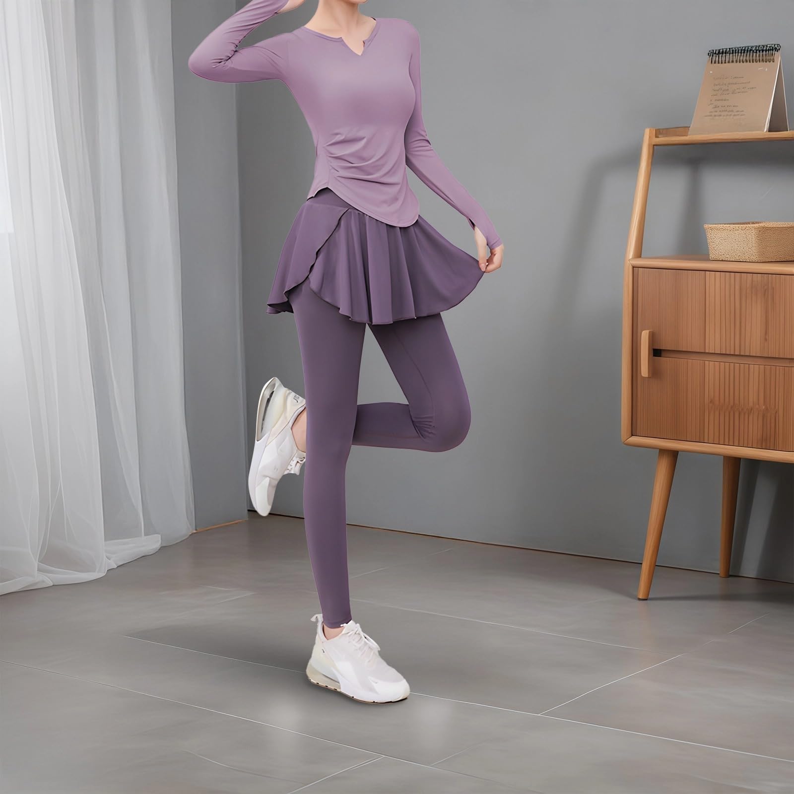 Conjunto de entrenamiento de pilates para mujer, conjunto de cuatro piezas para yoga, talla XXL, para 135-150 libras, incluye chaqueta, brasier deportivo, camiseta de manga larga, tela transpirable de