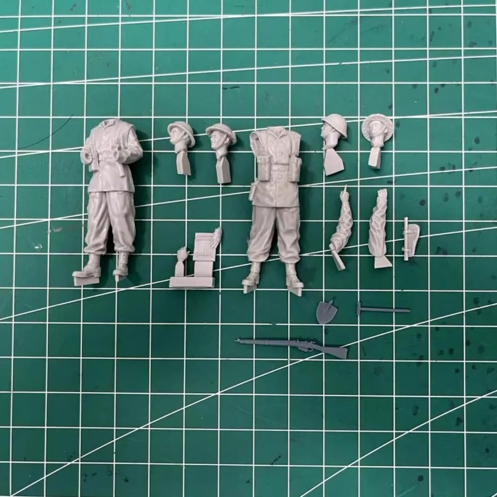 1/35 WW2 British Infantry Normandy Resin Figure Set, Unassembled and Unpainted Model Kit - Image 2