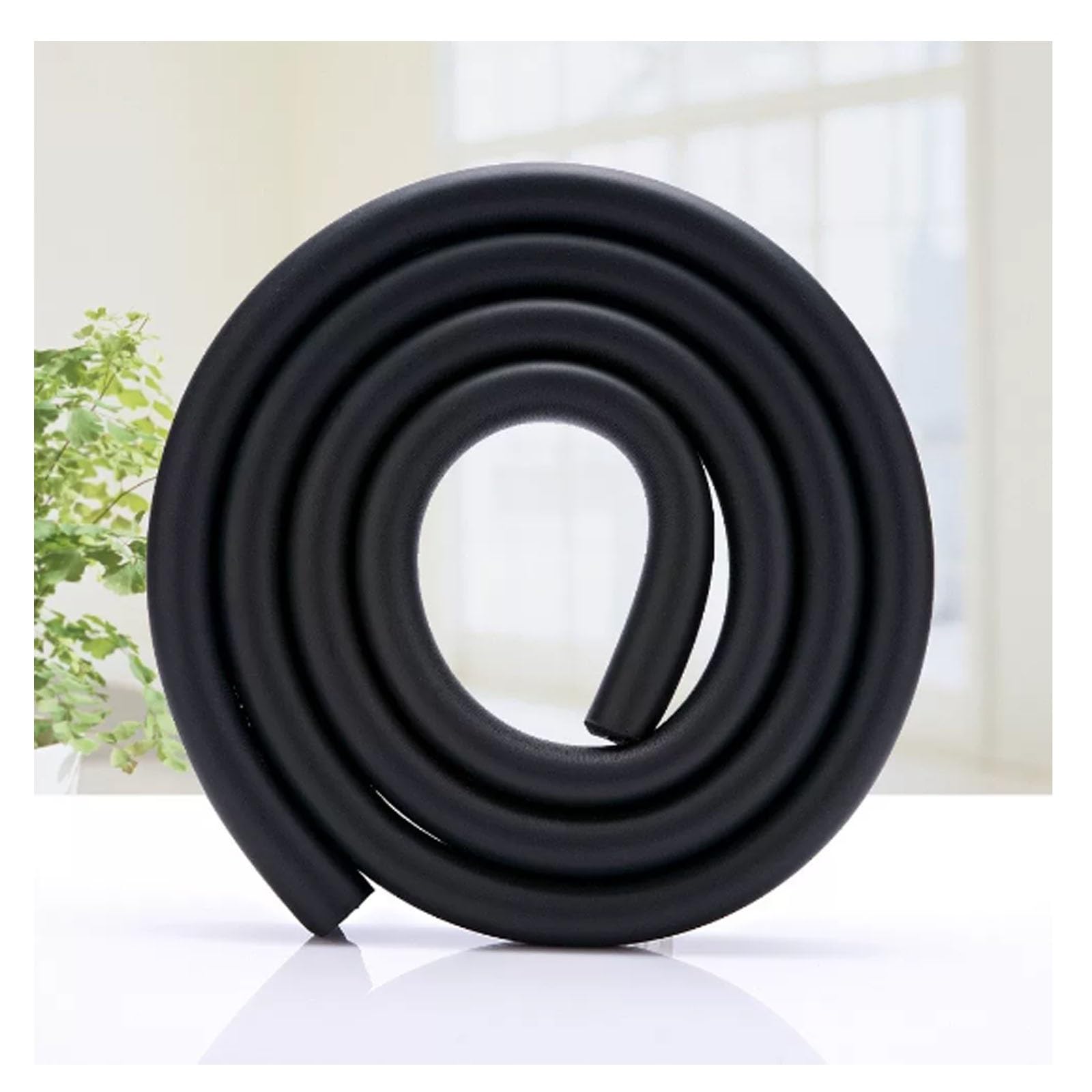 YPIOUREN U Shaped Foam Edges Bumper Guard, Corner Guards, Wraparound Table Glass Coffee Table Soft Edge Trim, for Sharp Furniture Edges(Black,500cm/196.9in)