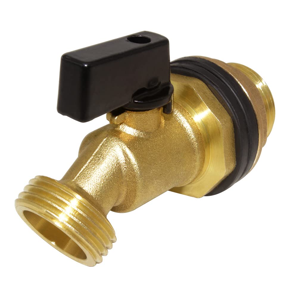 Brass rain barrel spigot 3/4 Inch Quarter Turn Ball Valve water tap water barrel spigot kit for Aquariums, Water Tanks, Tubs, Pools