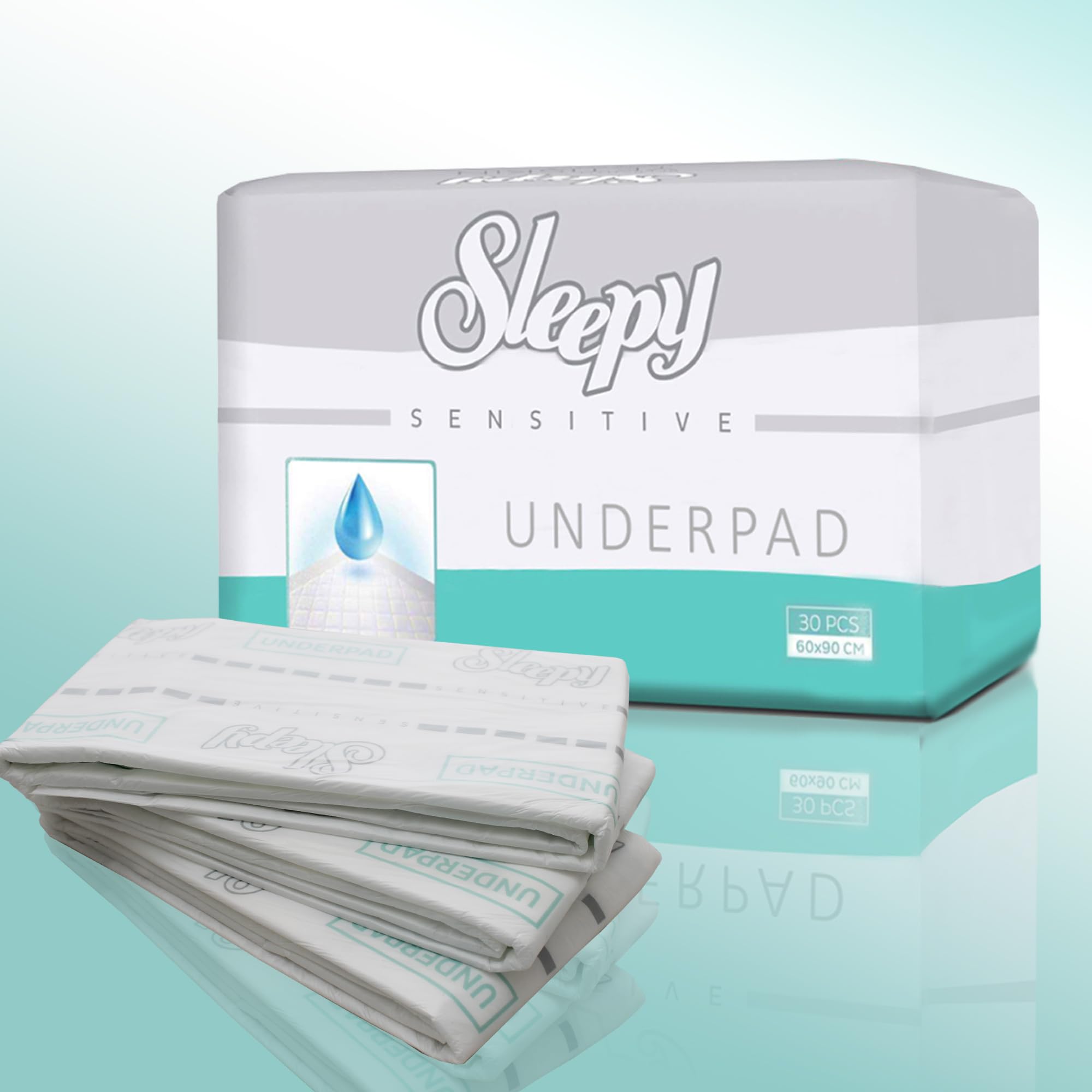 Sleepy Empapadores Desechables 60x90cm, 6 x 30 Unidades | Cambiador Desechable, Para Bebés y Adultos, Absorbentes, Antideslizantes, Salvacamas