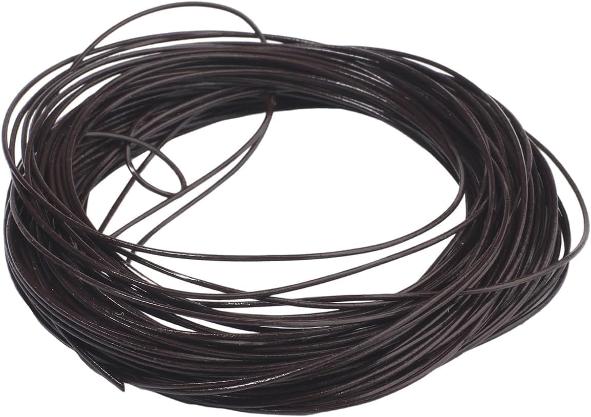 3.0mm 11 Yards Genuine Round Black Leather Cord for Jewelry Making Supplies for Adults, DIY Crafts, Necklace, Bracelets, Braiding, Wraps