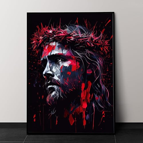 Christ portrait, Religious canvas wall art, Christian artwork, Religious wall decor