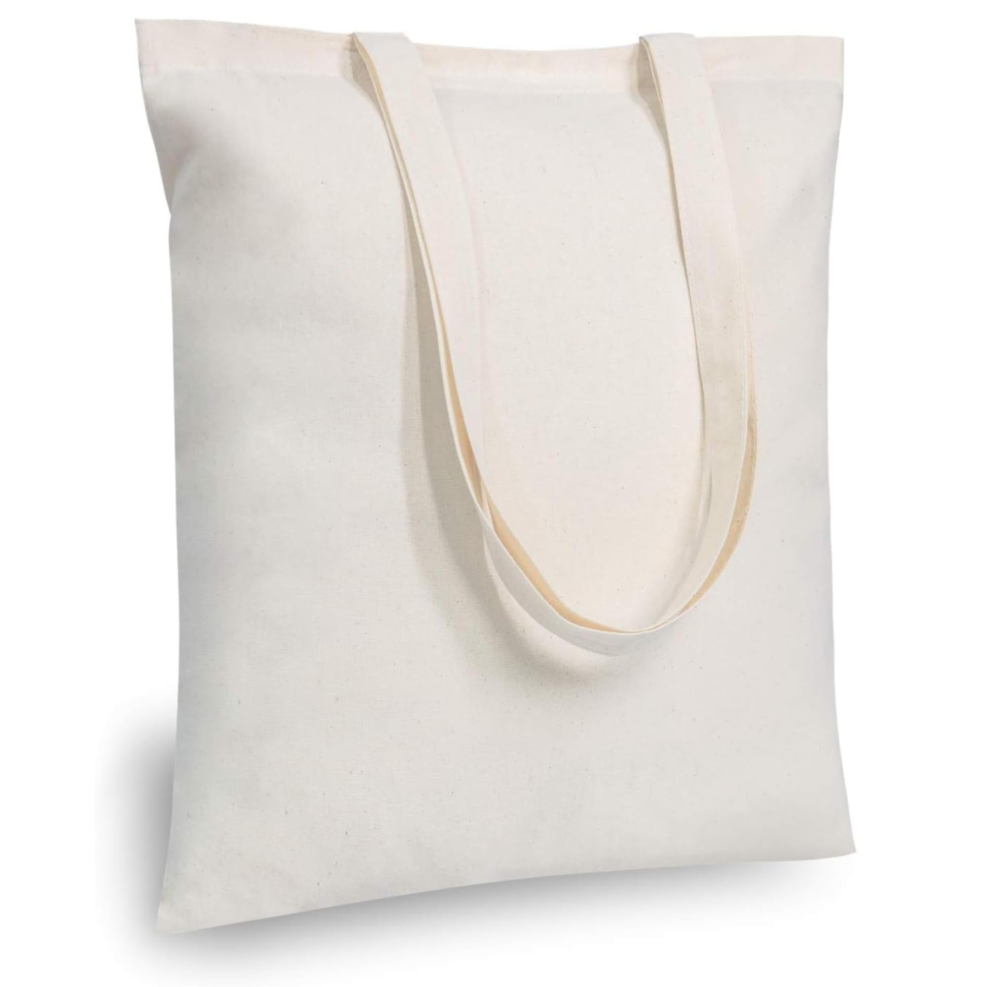 100% Organic Cotton Tote Bag (15x16 Inch With 12 Inch Long Handle),Biodegradable, Heavy Duty, Economical Shopping Grocery Bag, Daily Cloth Tote Bag, DIY Bags - Pack Of 3