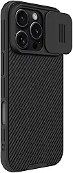 Nillkin Capa magnética CamShield Pro projetada com absorção de choque e moldura elevada para Apple iPhone 16 Pro de 6,3 polegadas - preta