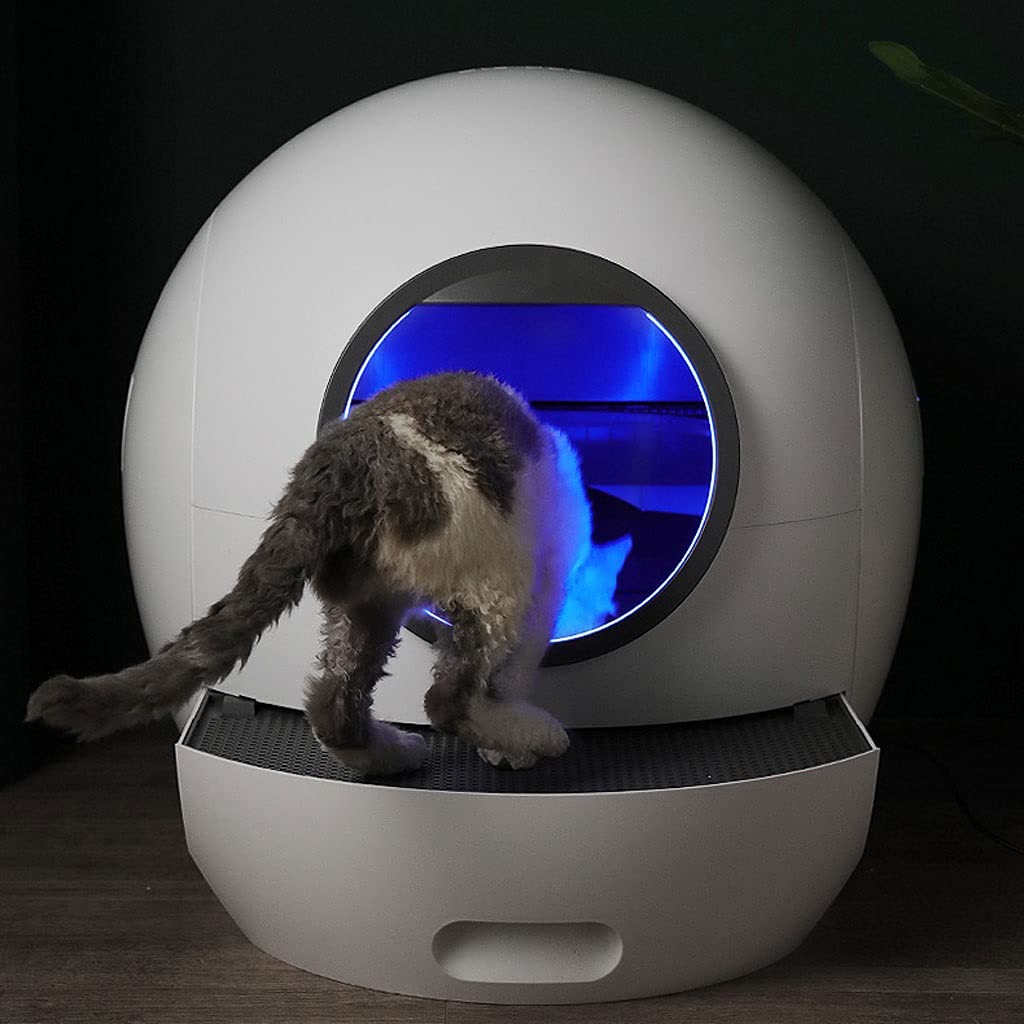 Lettiera per Gatti Scatola di lettiera automatica di gatto completamente recintata a prova di spruzzi Big Cat sferico for la pulizia elettrica for gatto gatto deodoranti for gatti Toilette per Gatti