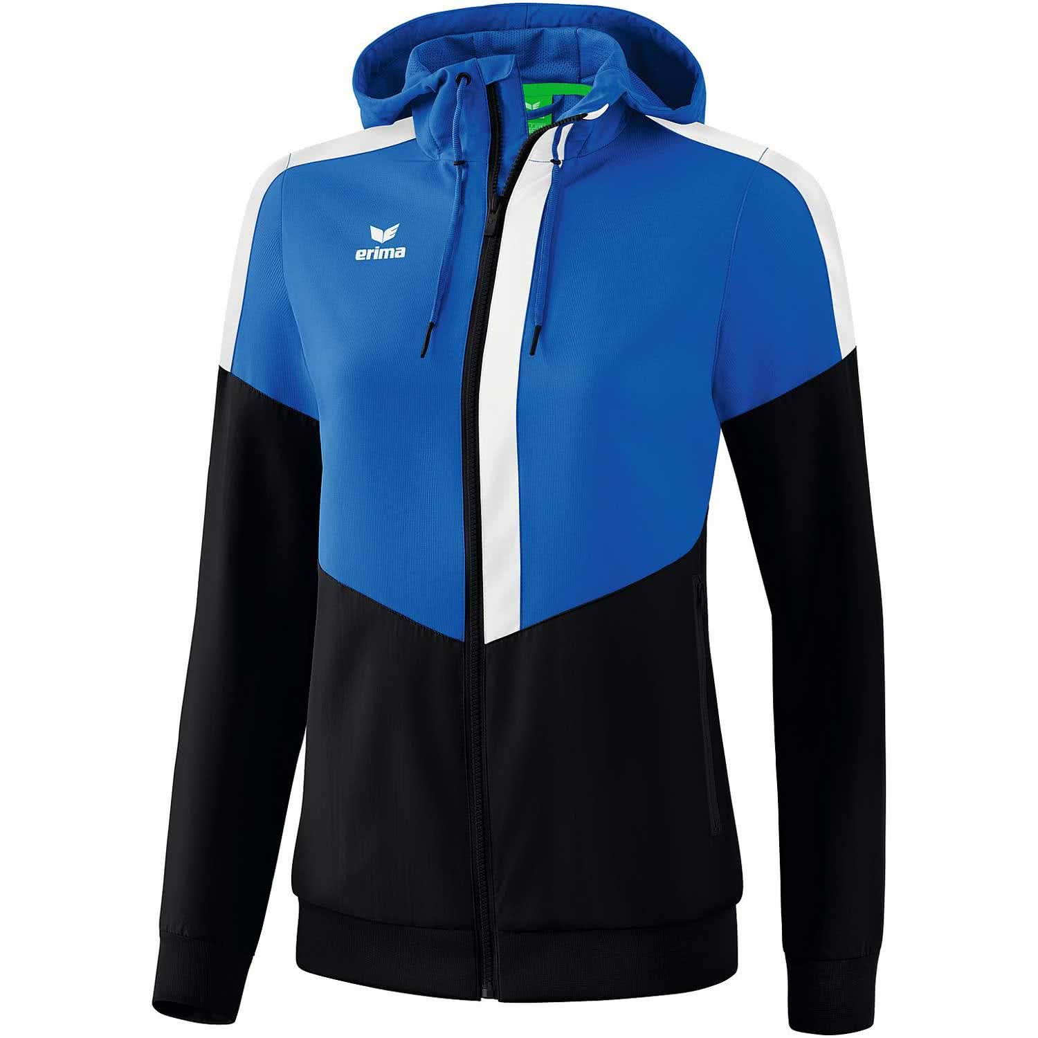 Erima Squad Track Top Jacket with Hood - New Royal/Black/White, 44