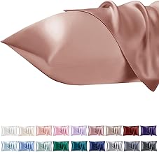 Vielit Set of 2 Satin Cushion Covers 40 x 80 cm with Zip, Soft Like a Silk Pillowcase, Suitable for Curly Hair, Satin Pillowcase Cushion Covers, Gold Cushion Cover