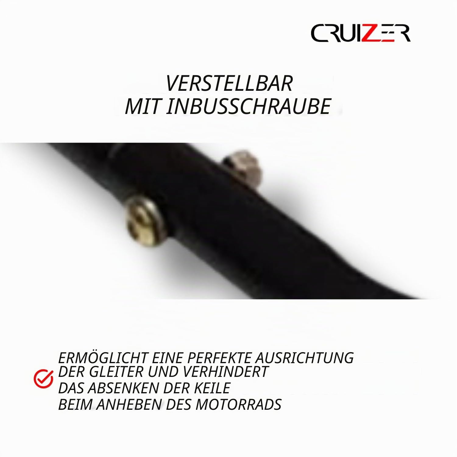 Cruizer Hinterer Motorradständer Gabelbefestigung verstellbar mit 4 Rollen darunter Stangen seitliche Verstärkungen mit max. Tragkraft 300 kg