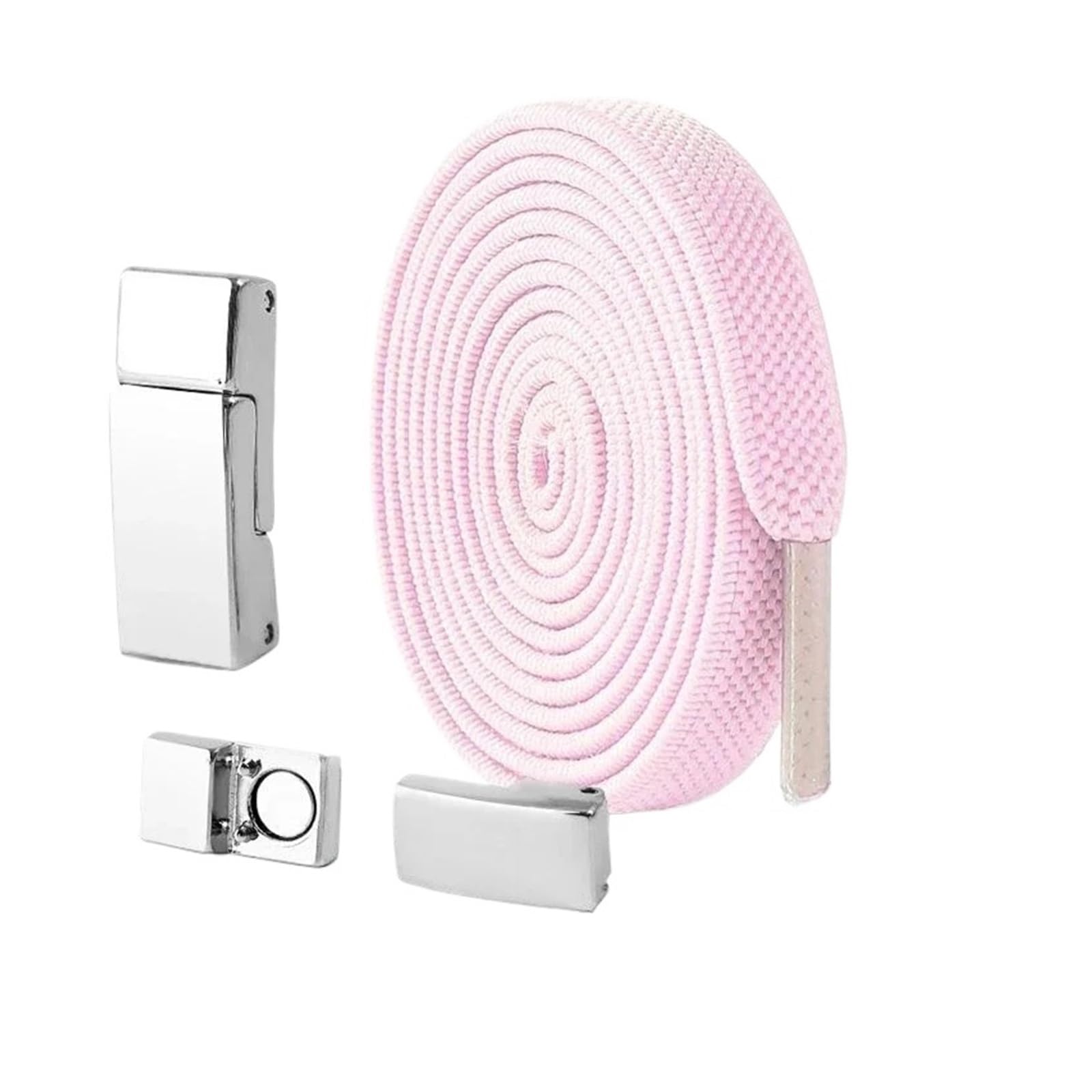 GPDNBIEU Shoelaces, Buckle Laces No Widen Stretch Lazy Shoelace Free Elastic Accessories For Adults Kid(Pink)