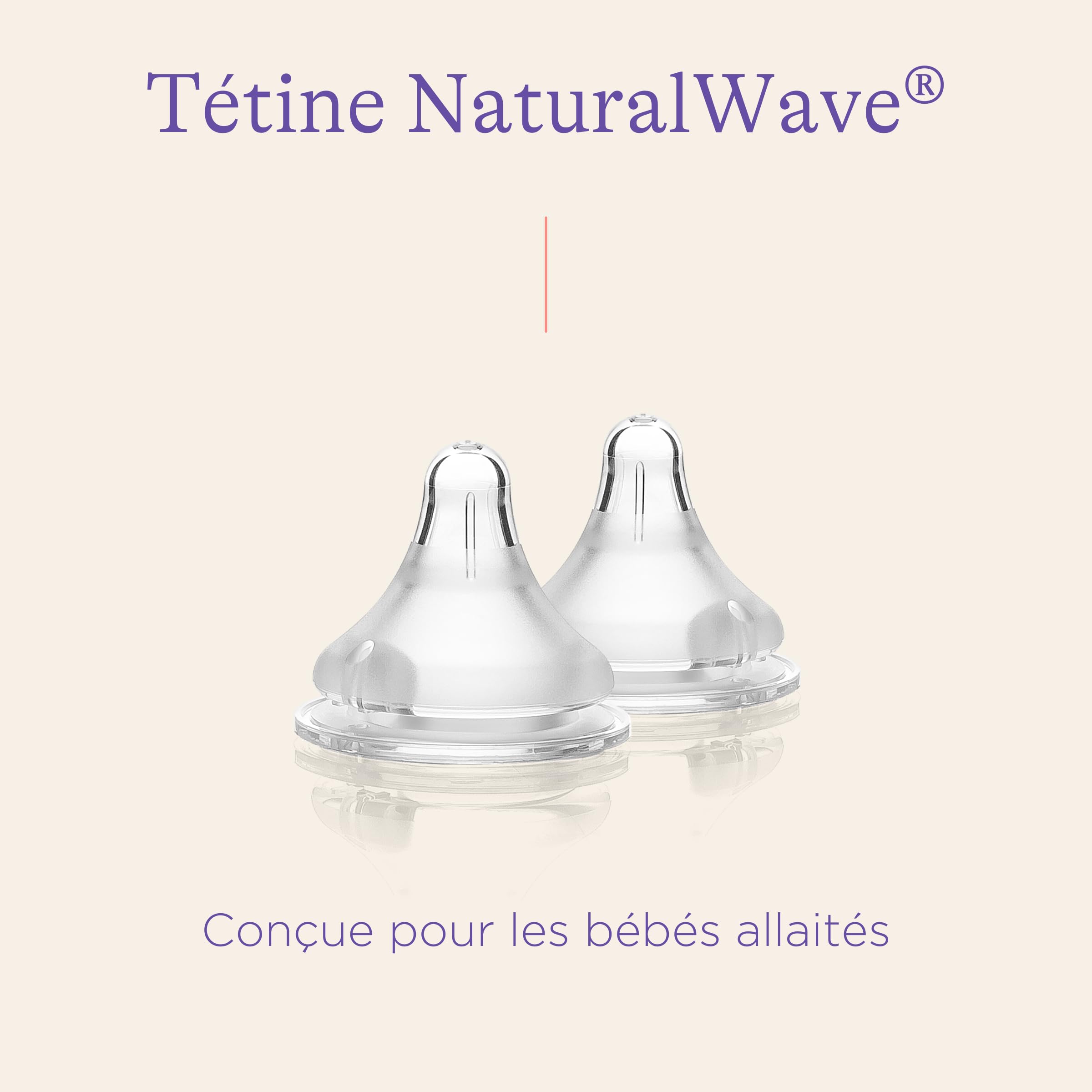 Lansinoh - Tétine Natural Wave XS x2 - Silicone Souple - Réduit la Confusion Sein-Tétine - Favorise Succion Naturelle - Compatible Biberons NaturalWave - Pour nouveau-nés