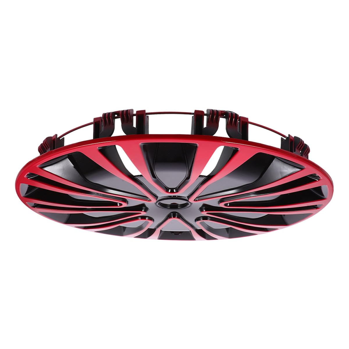 Tapacubos Decorativo para Ruedas de 16 Pulgadas, Cubierta de Cubo de Rueda de Coche en Material PP Resistente, Diseño Rojo y Negro, Protección contra Escombros para Llantas