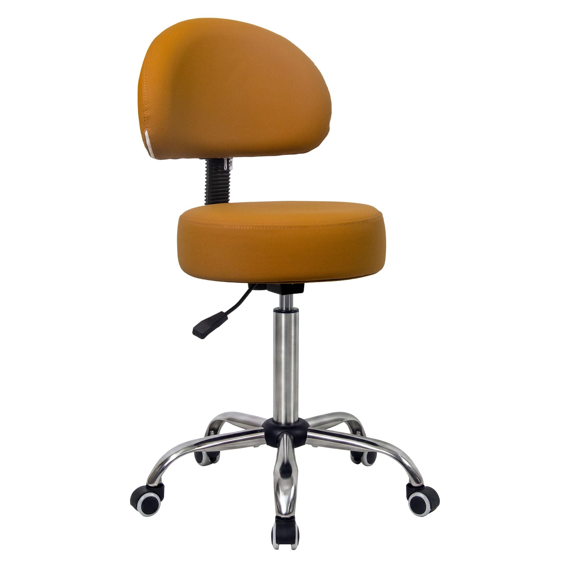 Adjustable Rolling Salon Chair with Backrest -1
