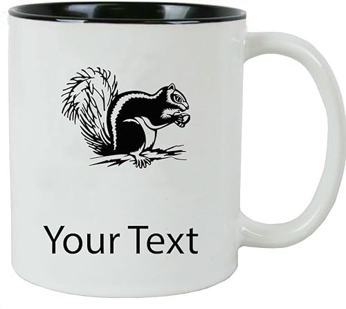 Miniatura 1 de Taza de café de cerámica blanca personalizada de ardilla de 11 onzas con caja de regalo blanca