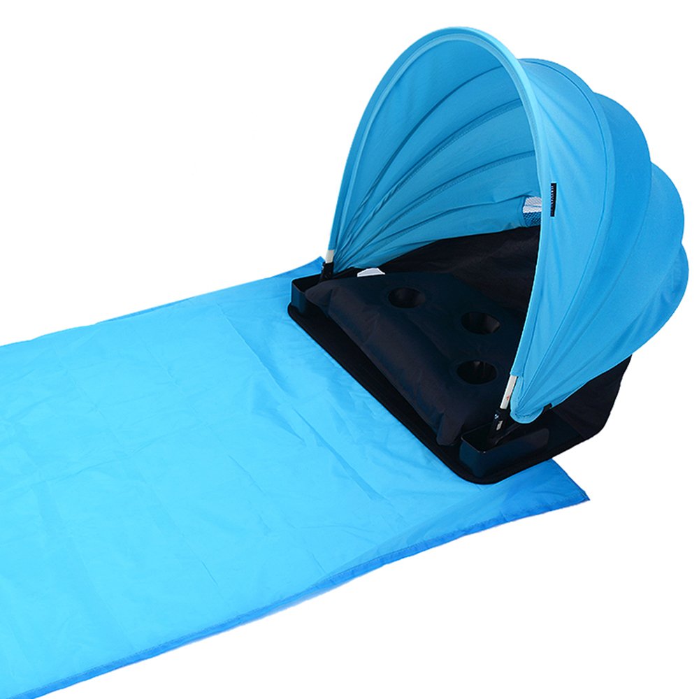 Portable Beach Sun Shade Canopy Face Shade Pillow Tent Adjustable Face Sun Beach Shade Protection Tent with Pillow Pop Up Sunbathing Tent