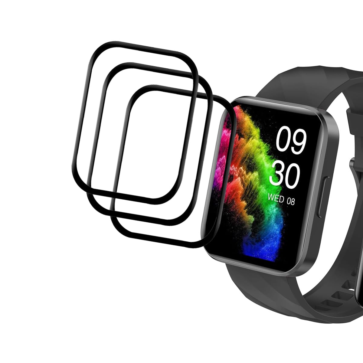 [3 Pack] Compatible with RUIMEN Smart Watches Screen Protector, Full Coverage 3D Curved Edge Frame Case Friendly Anti Scratch HD Clear Film for RUIMEN D1 1.85" Smart Watch Smartwatch