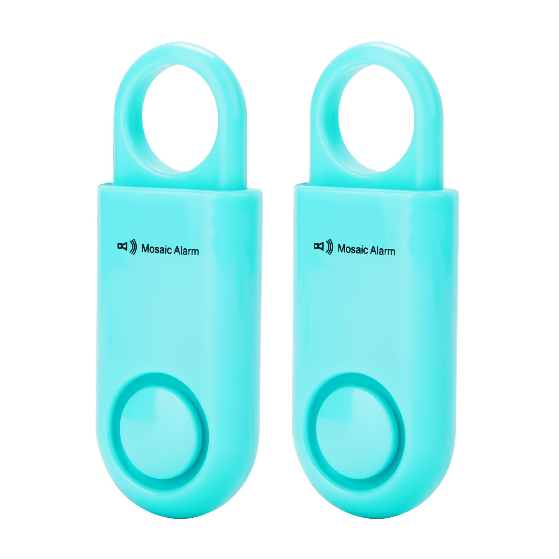 2 Pack Personal Safety Alarm Replaceable Battery | Ultra-lightweight (20g) Keychain Siren for Women, Student, Children, Night Runner. SOS Emergency 130db Loud Hiking Alert Bulky-free. Aqua