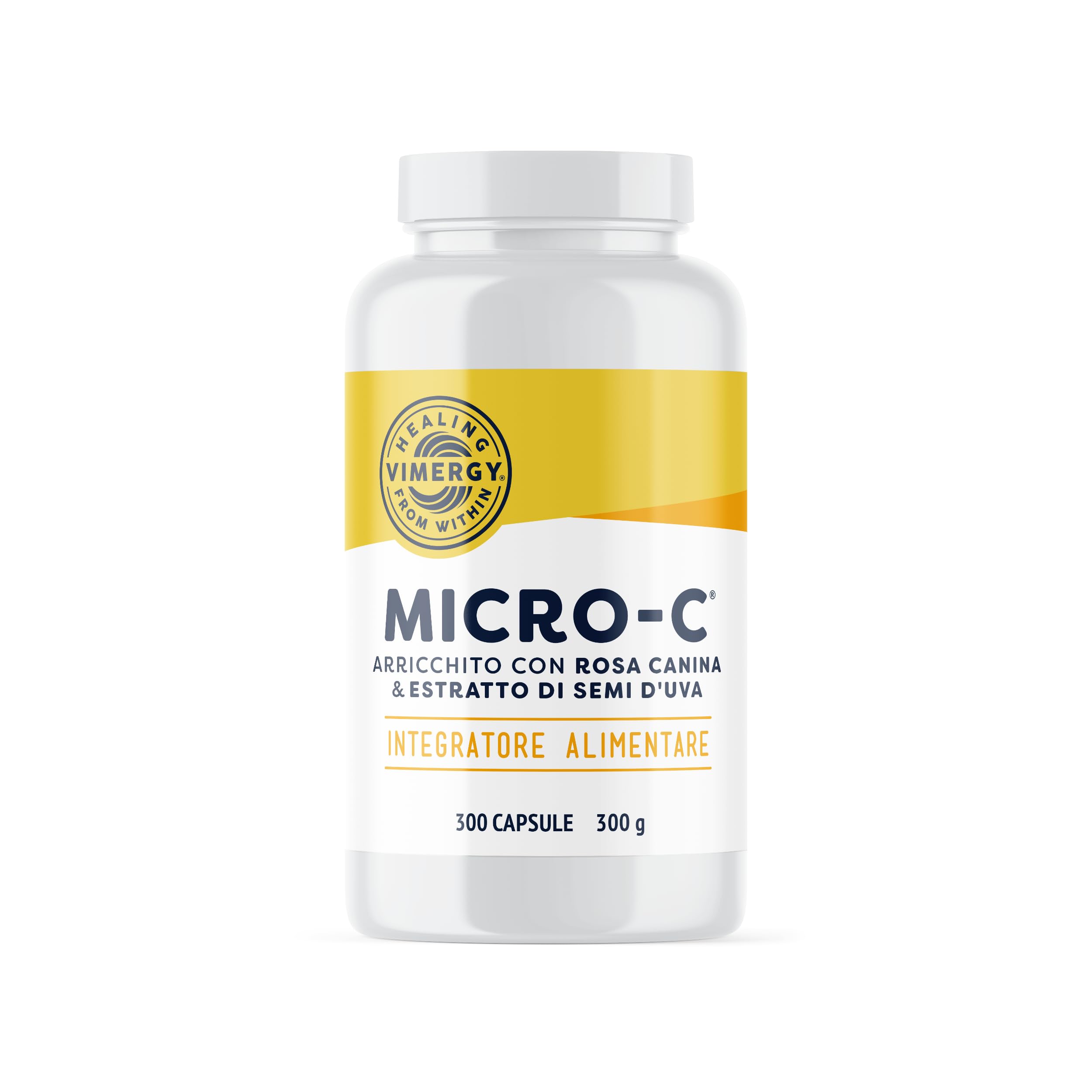 Vimergy Micro-C Capsules, 300 Servings – 500mg All-Natural Buffered Vitamin C with Rose Hips, Rutin, Grape Seed & Acerola Fruit Extract – Helps support immune function