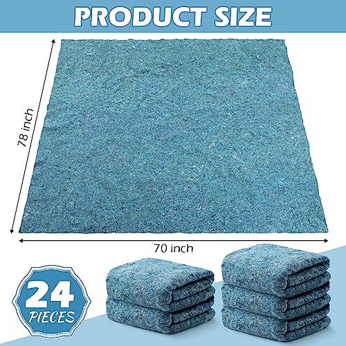 Newwiee 24 Pieces Moving Blankets Bulk 70'' X 78'' Furniture Blankets Packing Shipping Blankets 35 Lb/Dz Weight Textile Furniture Pad For Protecting Furniture And Shipping Supplies, Blue #TOP1