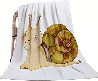 HGOD DESIGNS Snail Throw Blanket,Watercolor Cartoon Insect Snail Art Design Soft Warm Decorative Throw Blankets for Adults Kids Women Men Girls Boys,40