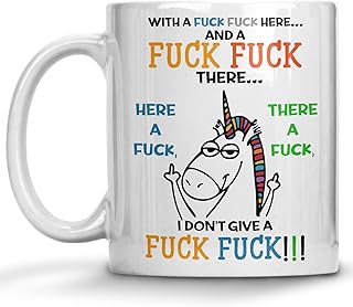 Unicorn Lovers Gift Unicorn Mug Unicorn Gifts Unicorn Coffee Mug, Unicorn Decor, With A Fuck Here, I Don't Give A Fuck, Unicorn Gifts For Men Women, Gifts For Birthdays, Father's Day, Mother’s Day