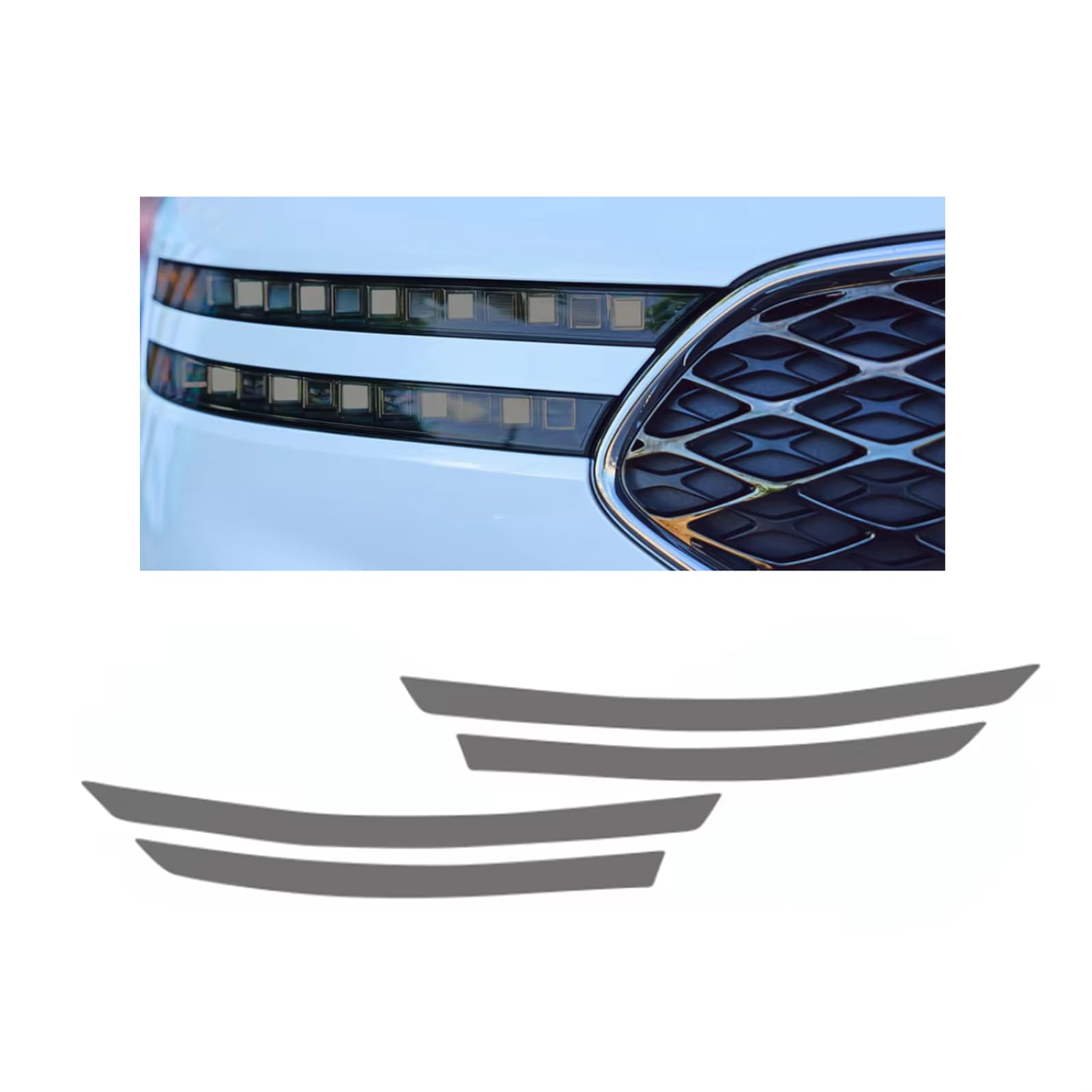 Headlight Film for Genesis G90 2022-2026, 1Set Transparent/Smoke Black Car Headlight TPU Protective Film