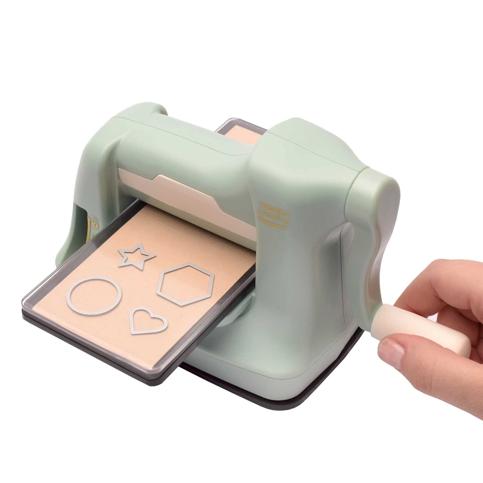 Vaessen Creative Stanz- und Prägemaschine Cut Easy Mini - 7, 5 cm - Mintgrün - Bastelzubehör zum Prägen, Scrapbooking, DIY, Karten Basteln und Journaling