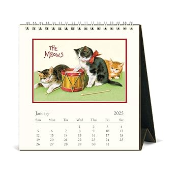 Amazon.com : Cavallini 2025 Vintage Cats Easel Desk Calendar