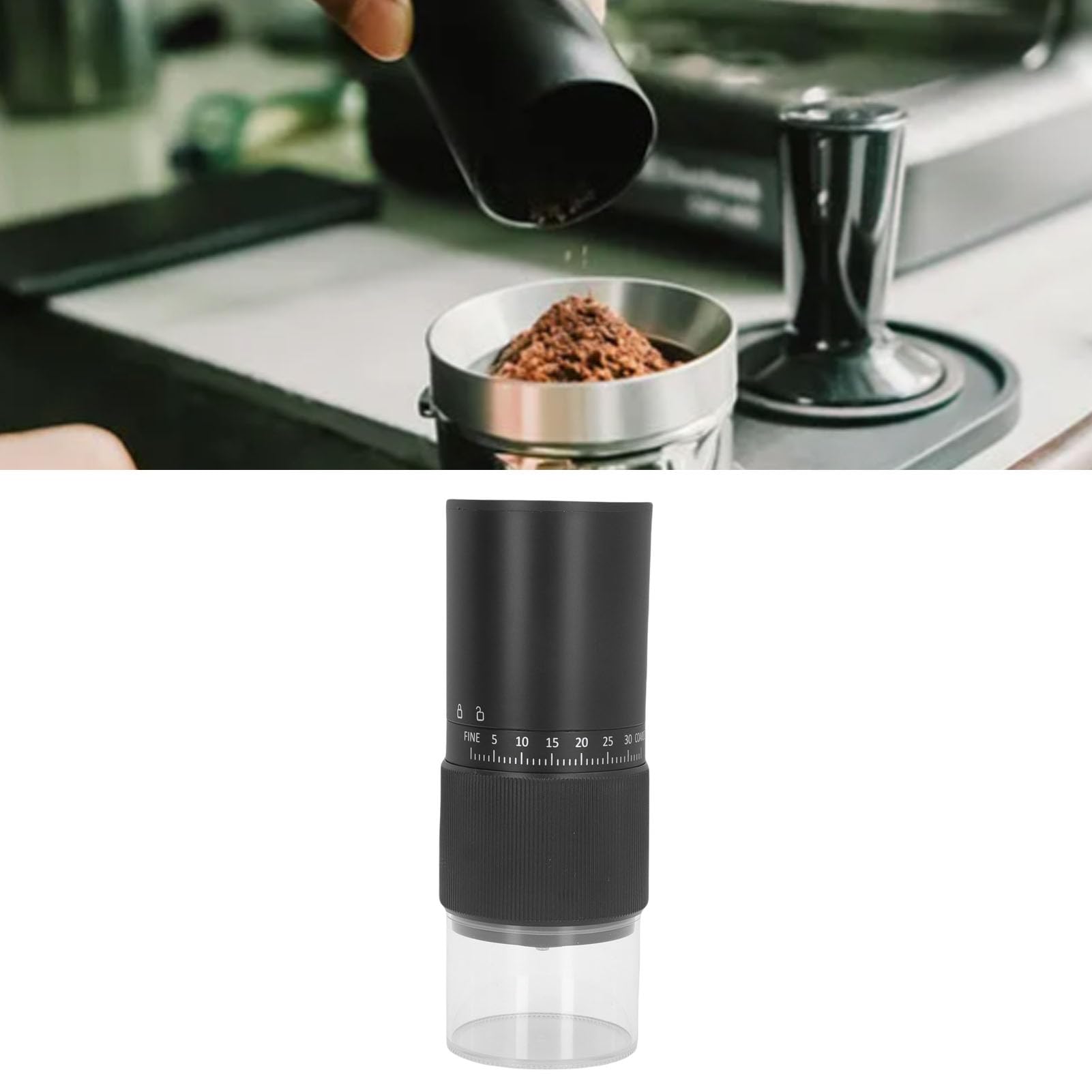 Macinacaffè elettrico portatile con 1-40 livelli di precisione di macinazione, macina in ceramica con batteria da 1000 mAh, compatto per casa, viaggi, campeggio, ufficio