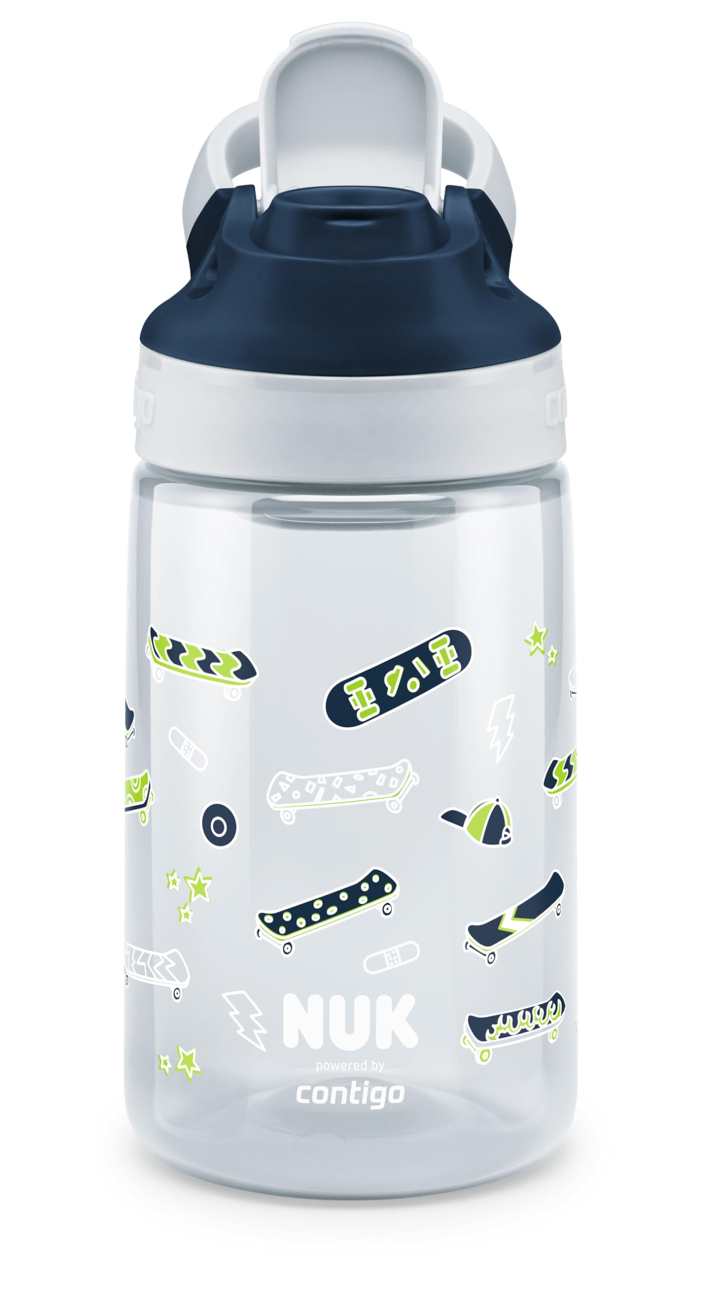 NUK By Contigo Easy Sip Cup | Trinkflasche für Kinder (ab 4 Jahren) | auslaufsicher | Hergestellt aus strapazierfähigem Tritan | BPA-frei | spülmaschinenfest | 420 ml | Skater