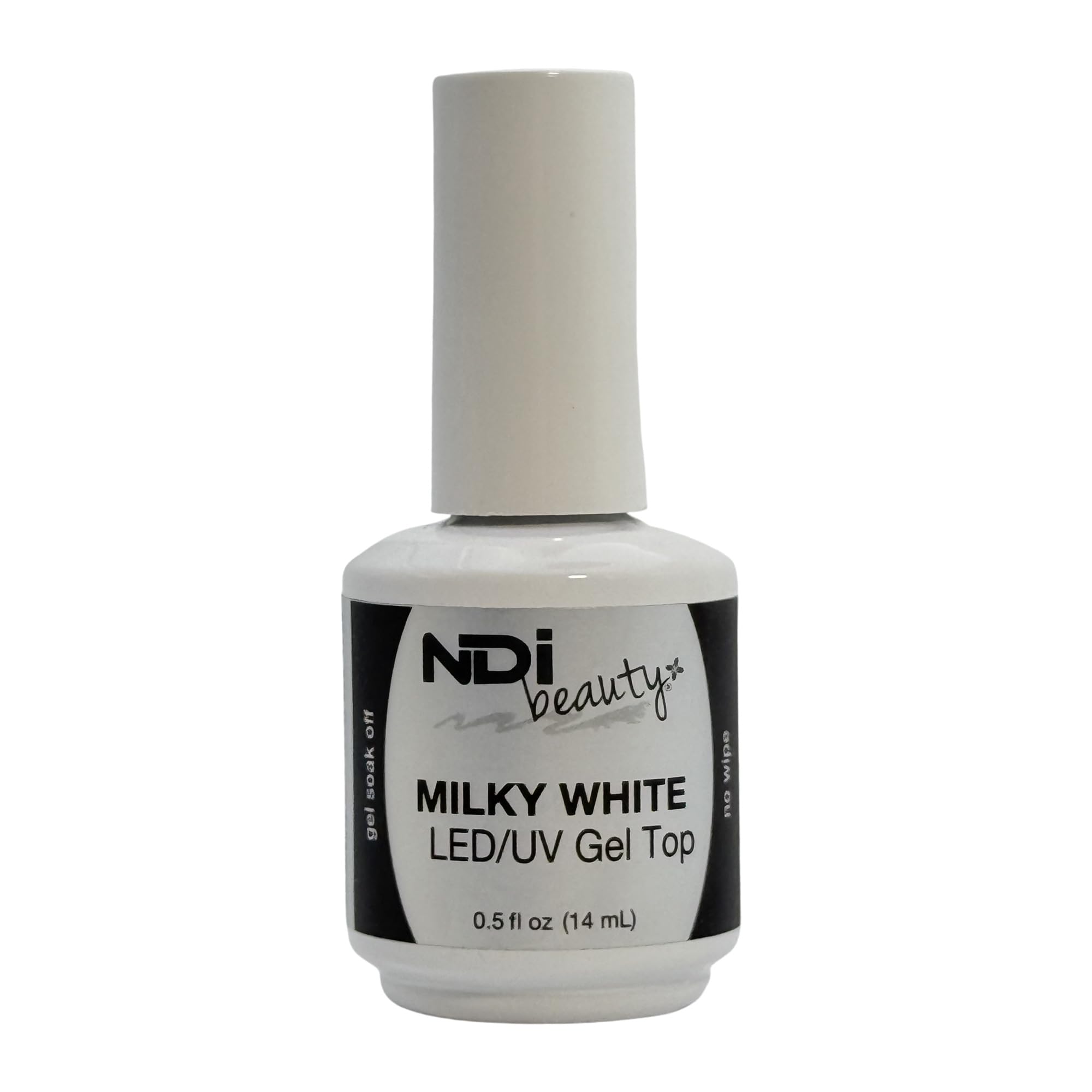 NDI Beauty Milky White (No-Wipe) Gel Top Coat 0.5 Fl Oz