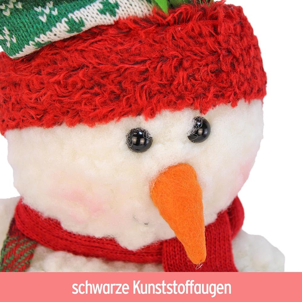 BEMIRO Deko Schneemann mit baumelnden Beinen - ca. 75 cm
