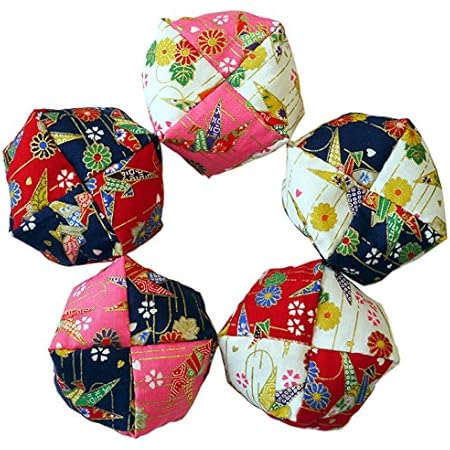 Amazon 手作りお手玉 和柄 折り鶴 あや 民芸品 おもちゃ