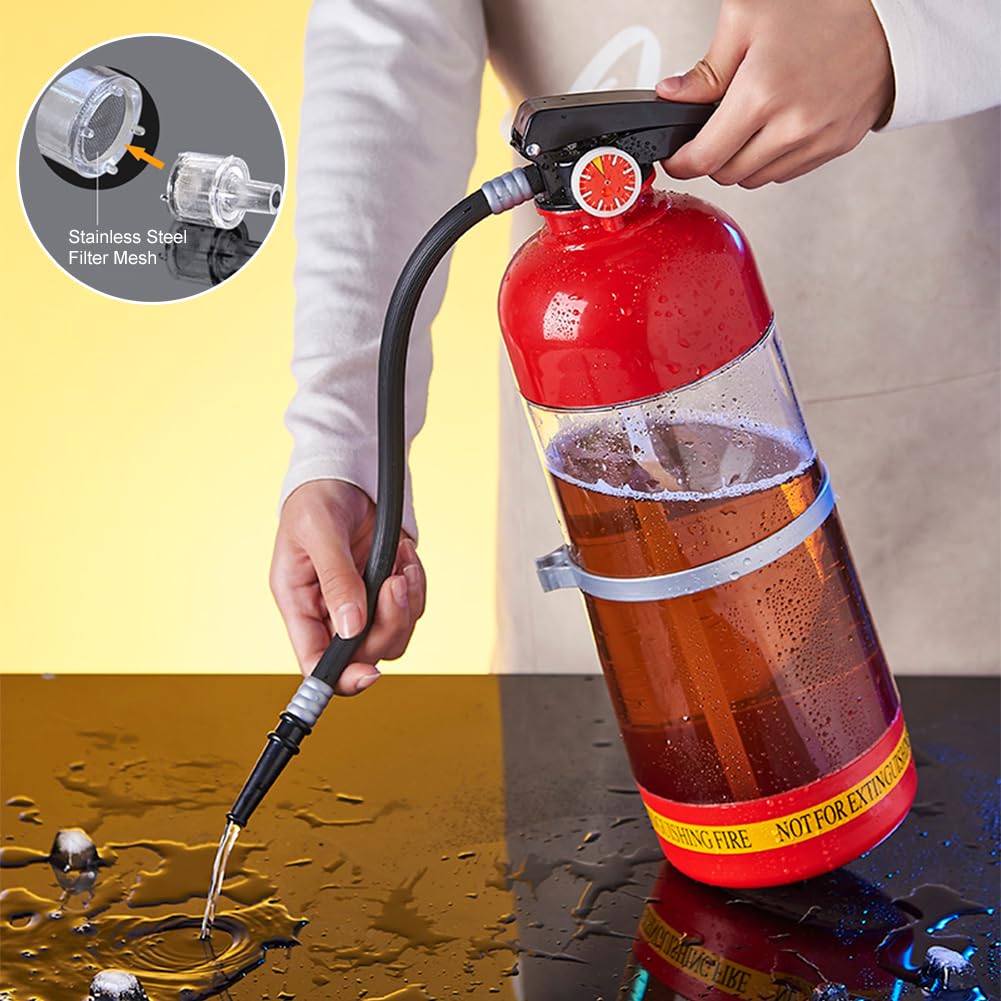 Distributeur de boissons, extincteurs en forme de bec verseur, grande capacité de 3 L, type presse pour les fêtes à la maison, les réunions, les barbecues, idéal pour les amateurs de fête et les