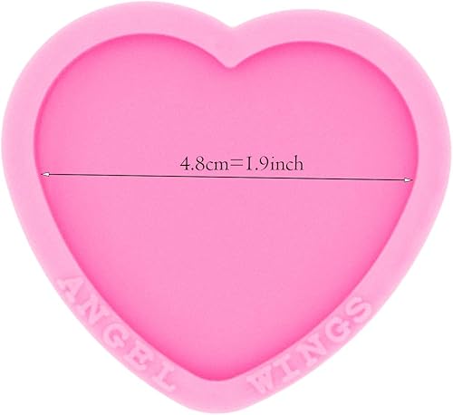 Miniatura 6 de Molde de corazón súper brillante de resina, molde de silicona, molde de carrete de insignia, moldes de resina para llavero, suministros de