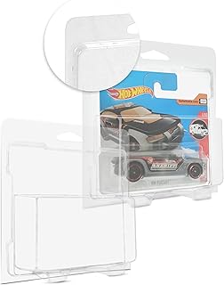 Display Case Clamshell Protector Compatible for Hotwheel Short Card European Series – 0.60MM Thick Clear PET Compatible for Hot Wheel Blister Protector by EVORETRO (Pack of 50)