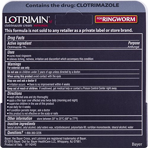 Lotrimin AF Ringworm Cream, 12Gram Packages (Pack of 2) Buy Online in