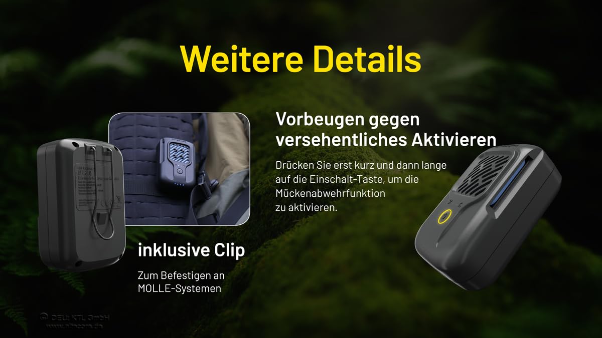 Nitecore EMR40 - Repelente eficaz de mosquitos, funcionamiento con batería, 10 horas de uso, dispositivo práctico.