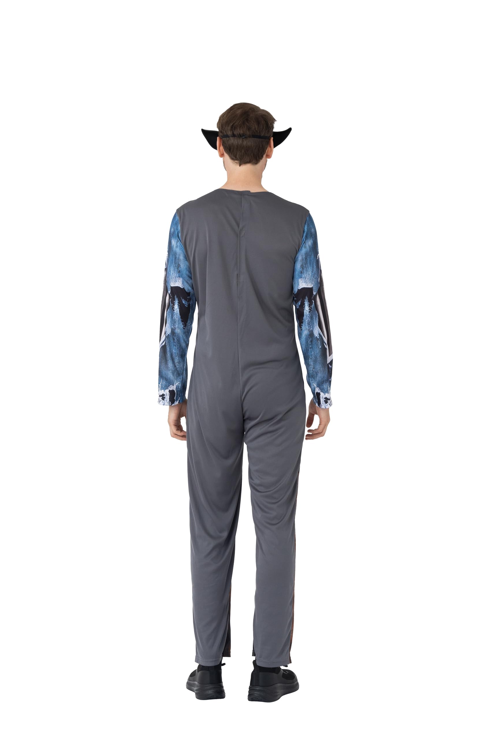 Adult Zombie Cowboy Halloween Costume, Men’s Ghoul Skeleton Cowboy Jumpsuit with EVA Digital Print Mask - Image 4