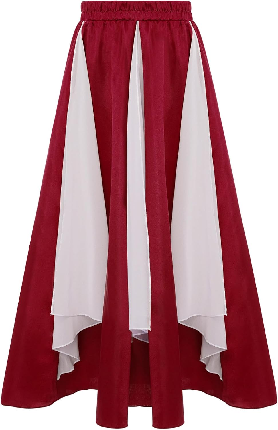 Kids Girls Ankle Length Swing Dance Skirts Flowy Long Skirt for Belly Dance Flamenco Praise Ballerina Dancewear