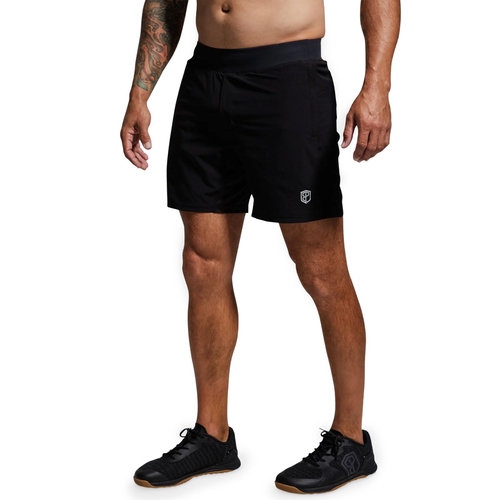 Born Primitive Mens Versatile Short w Compression 7 - Lightweight Athletic Training Stretchy Shorts with Liner Pockets