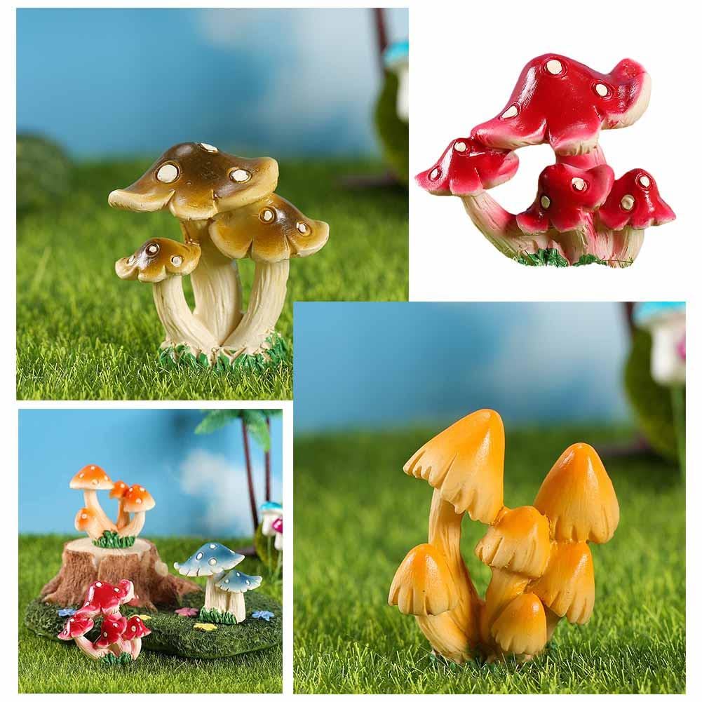 WEBEEDY 12 Pz Figurine di Funghi Statua di Funghi Figurine In Resina Simulazione Fungo Decorazione Da Giardino Muschio Paesaggio Fai Da Te Terrario Artigianato Ornamento Accessori