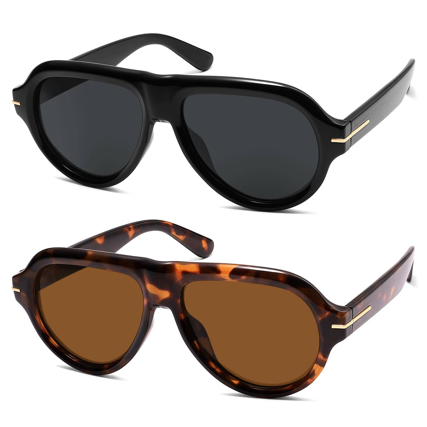 HERJOUR Polarized Aviator Sunglasses AR82379: A Retro Look with Mixed Practicality