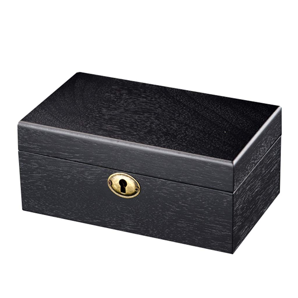 Caja de reloj de madera de 3 ranuras con parte superior de cristal Organizador de exhibición de joyería de madera Organizador de reloj Pulsera Bandeja Organizador de vitrina para hombres y mujeres