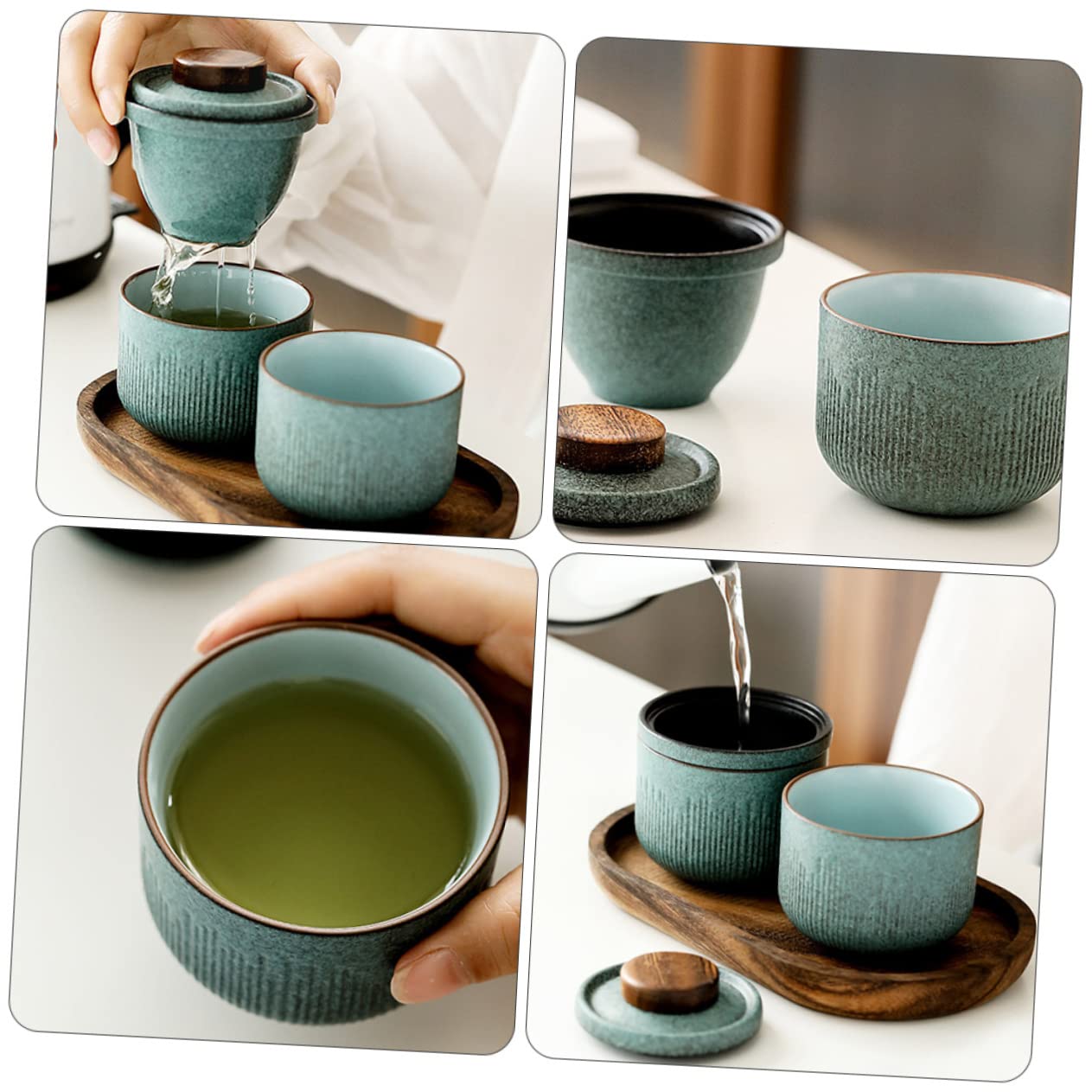 BESTonZON 1 Ensemble Ensemble De Service À Thé De Voyage En Céramique Ensemble De Porcelaine Théière Japonaise Service À Thé Matcha Thé Vintage Ensemble De Cérémonie Du Thé Gongfu Vintage