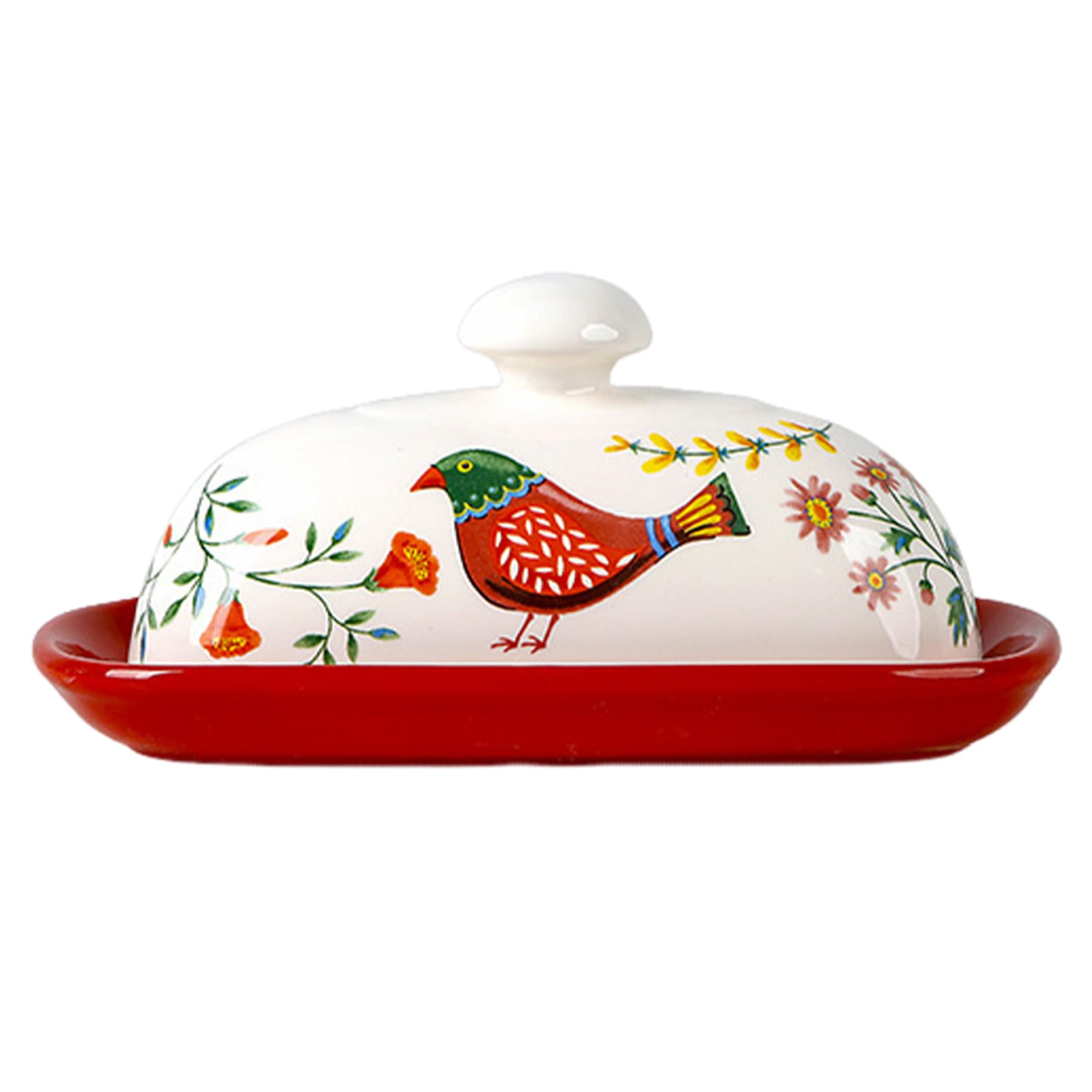 Buttergericht mit Deckelkeramik, elegantes Blumenmuster Buttergericht Buttergericht mit Deckel Keramik Kreatives Buttergericht mit rutschloser Bodenkäseschachtel Buttergerichte für Küche, Restauran