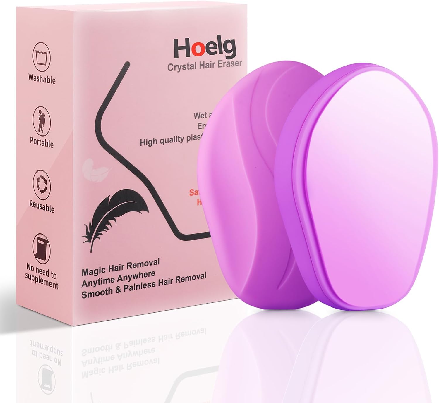 Crystal Hair Eraser for Women and Men, Reusable Crystal Hair Remover Painless Exfoliation Hair Removal Tool for Back Arms Legs (purple) Crystal Hair Eraser for Women and Men, Reusable Crystal Hair Remover Painless Exfoliation Hair Removal Tool for Back Arms Legs (purple)