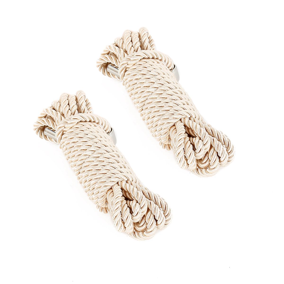 Minvy Beige Soft Silk Rope, 2-Pack Skin Friendly Twisted Trim Rope Nylon Twisted Cord, Braided Twisted Silk Ropes For Decorative Twisted Satin Shiny Cord Rope (, 5M/16.4Ft)