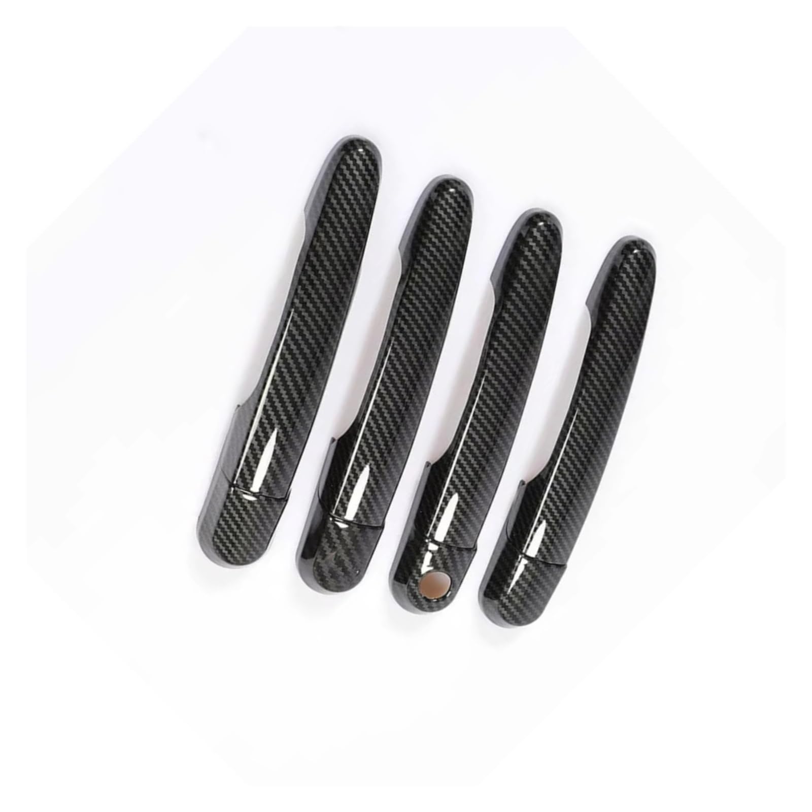 DSPOLIMV Outer Door Handle Cap Compatible with Hyundai for I20 2008-2013 Chrome Carbon Fiber Car Door Handle Cover Trim Stickers Overlay Accessories(Carbon 1 Keyhole)